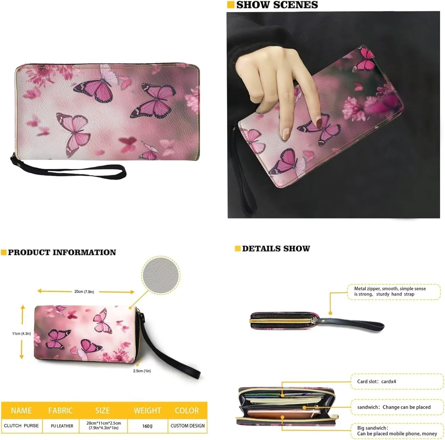 2pcs Purses for Women Wallet Shoulder Bag Top Handle Hand for Daliy Use