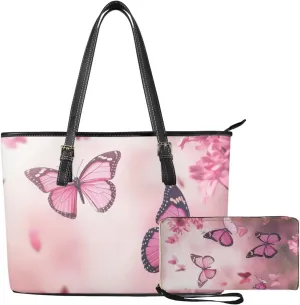 2pcs Purses for Women Wallet Shoulder Bag Top Handle Hand for Daliy Use