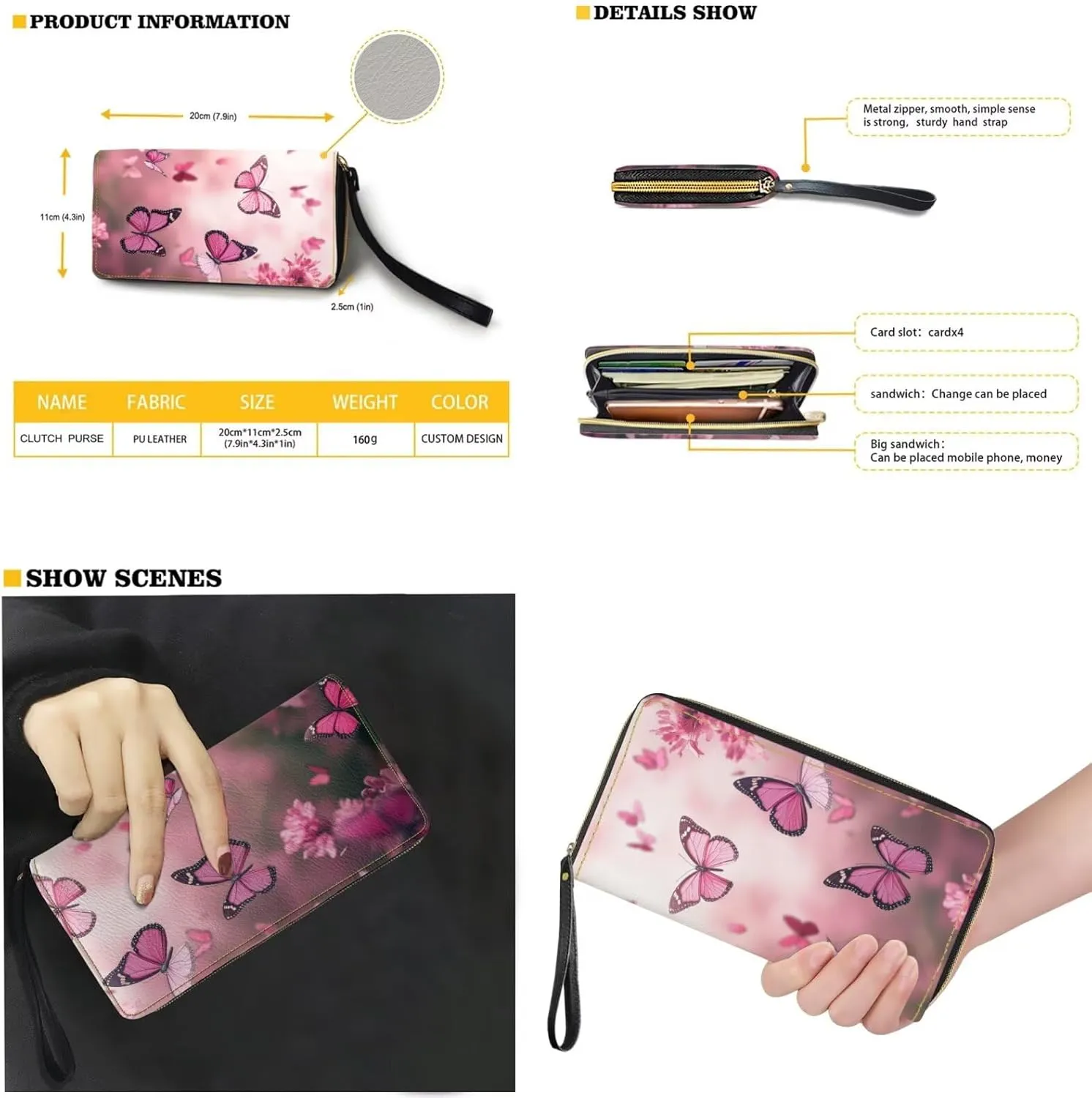 2pcs Purses for Women Wallet Shoulder Bag Top Handle Hand for Daliy Use