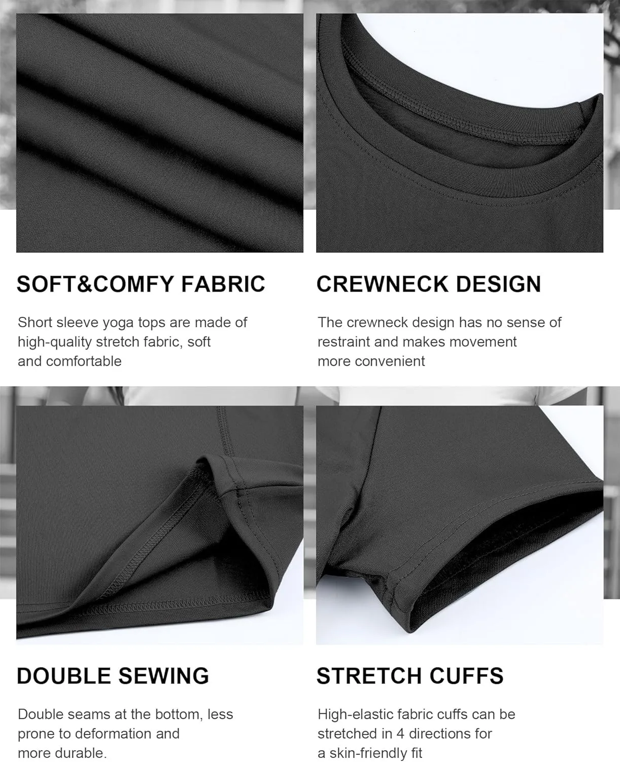 4 Pack Women Workout Shirts Short Sleeve Workout Tops for Women Dry Fit Compression Shirt for Yoga Gym