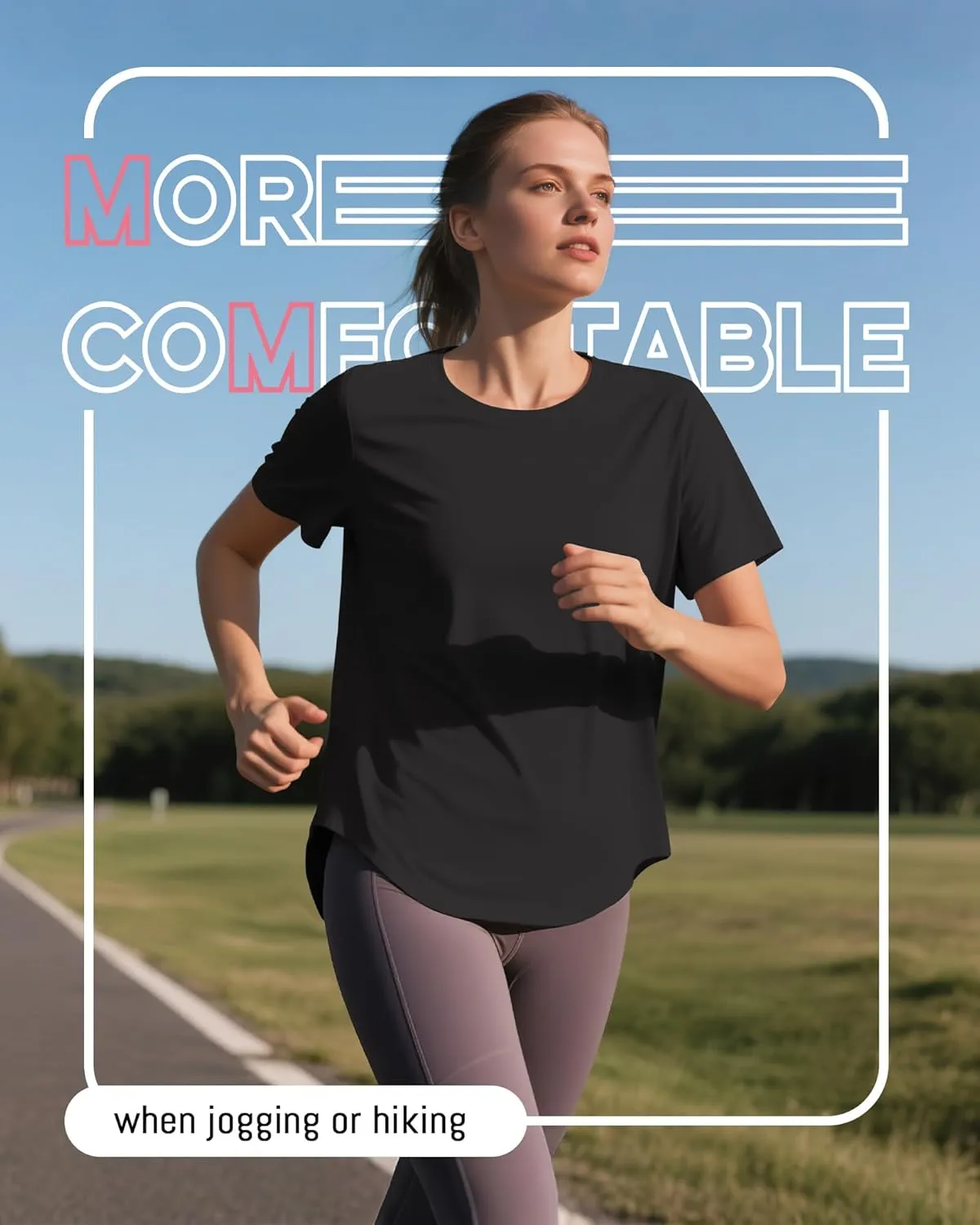 4 Pack Women's Workout T Shirts Short Sleeve Athletic Basic Tee Tops Quick Dry UPF 50  Sun Protection with Split Hem
