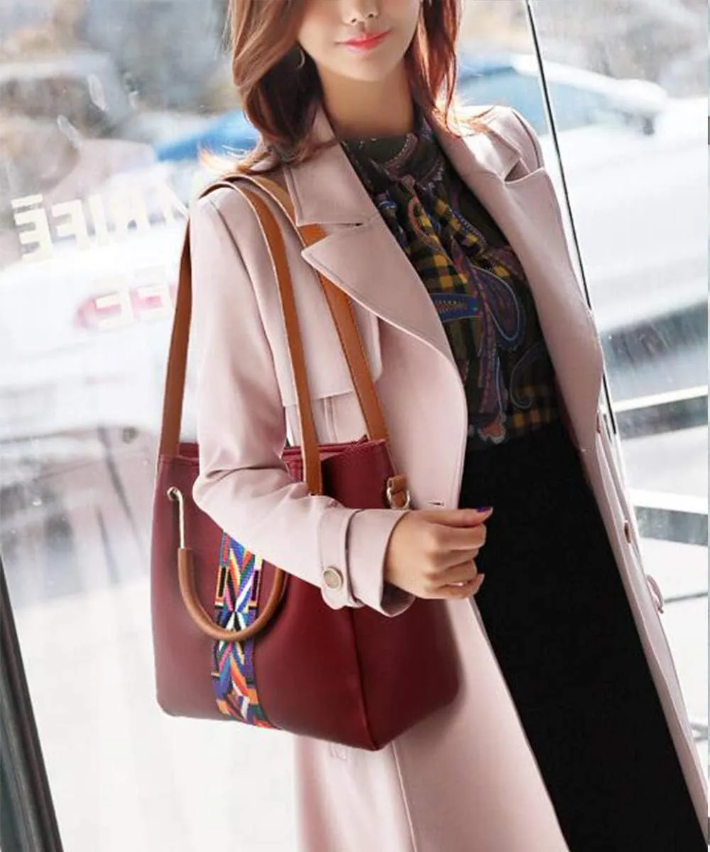4pcs Hobo Tote and Purse Satchel for Women Top-handle Handbag PU Shoulder Bag Clutch Card Holder