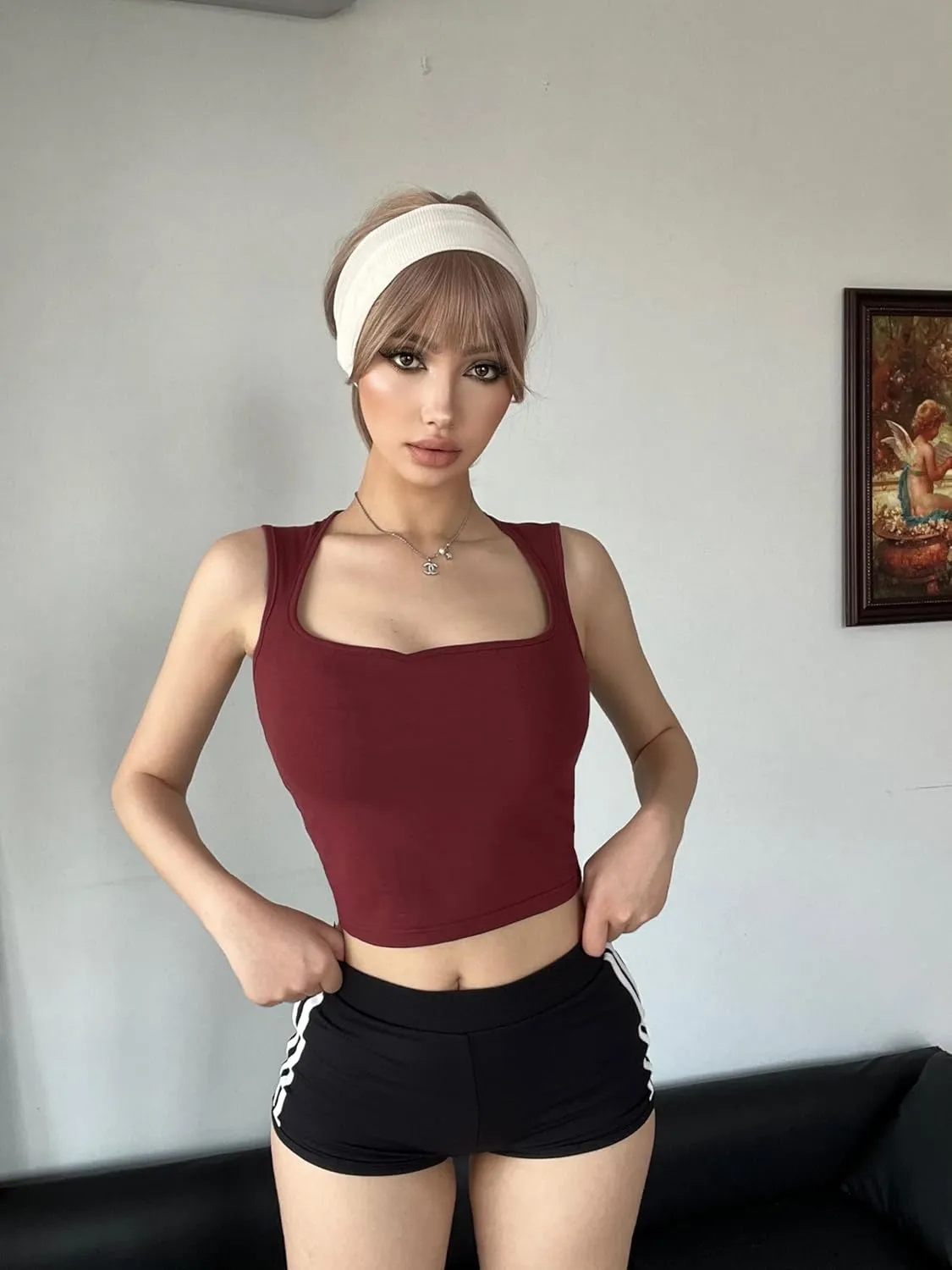 5packs Womens Y2K Slim Fit Sexy Square Neck Tank Top Going Out Vest