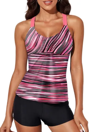 Aleumdr Womens Printed Strappy Racerback Swim Tankini Top Only No Bottom S - XXXL