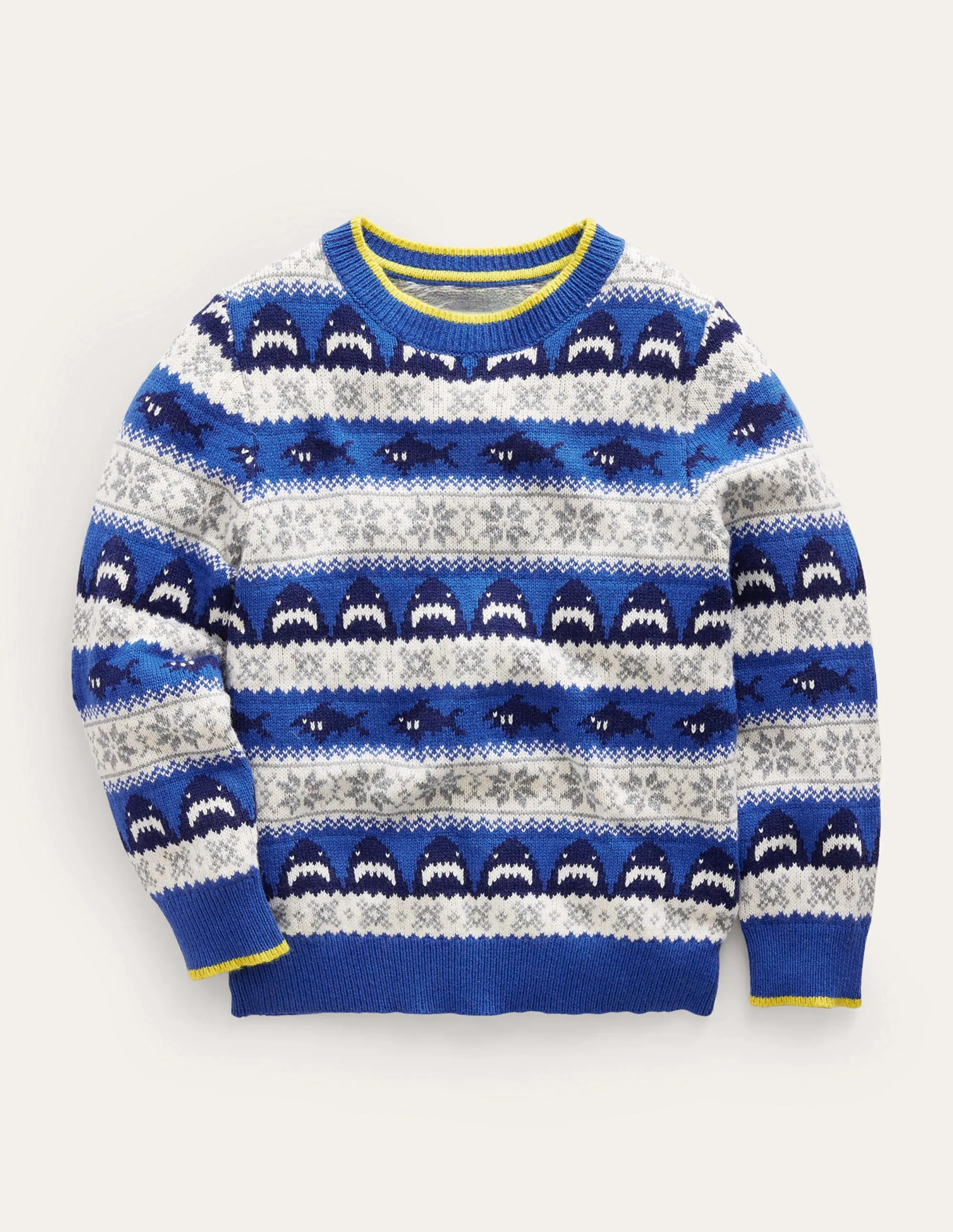 All Over Fair Isle Jumper-Dark Cobalt Sharks