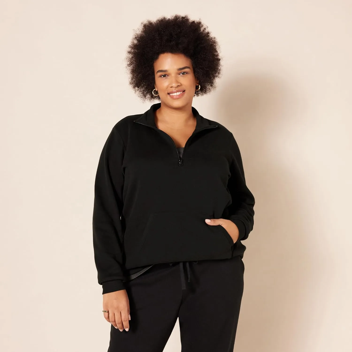 Amazon Essentials Women's Long-Sleeve Fleece Quarter-Zip Top (Available in Plus Size)