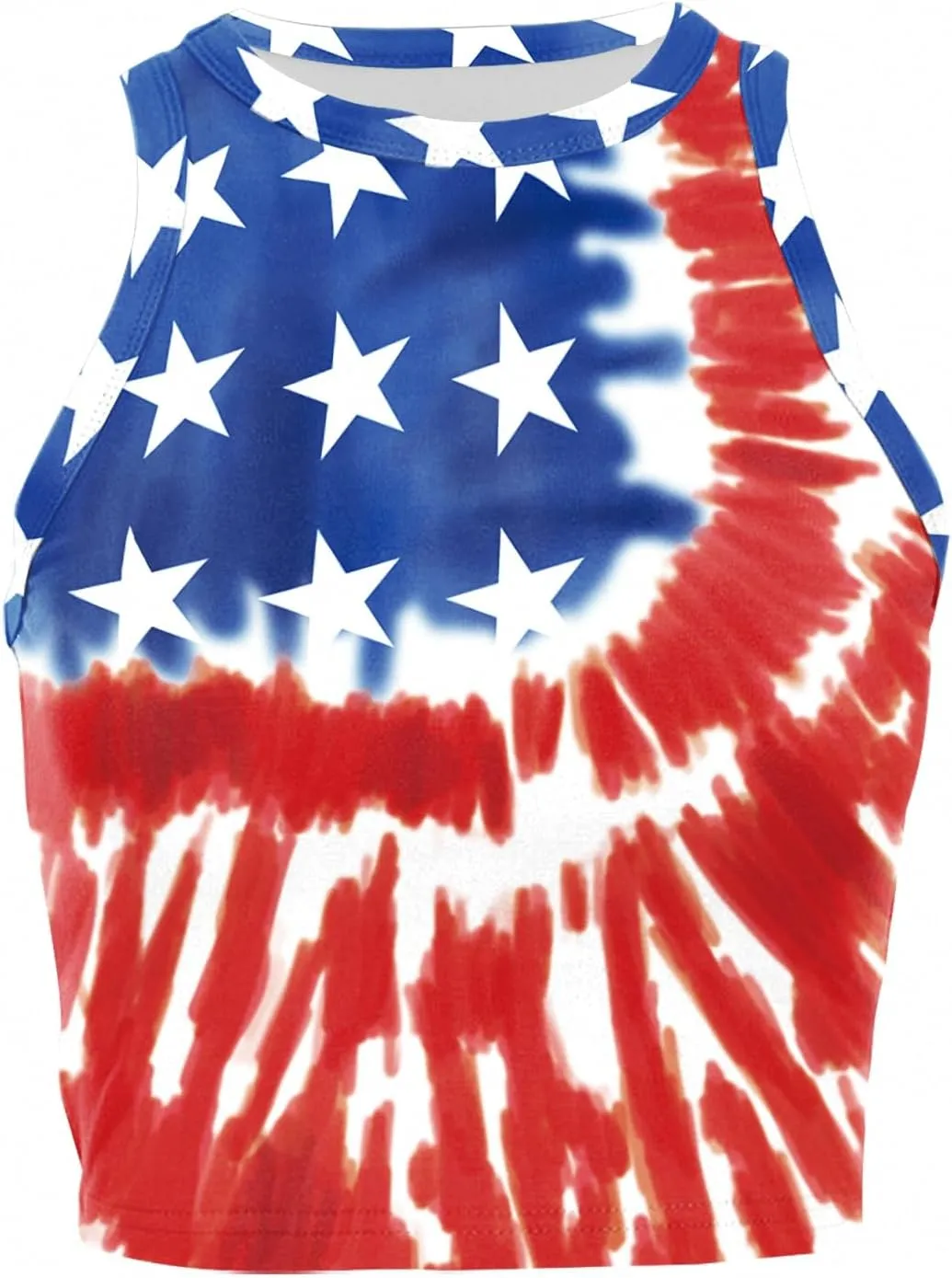 American Flag Crop Tank Tops for Women Patriotic T Shirt USA Shirt Stars Stripes 4th of July Vest Tops