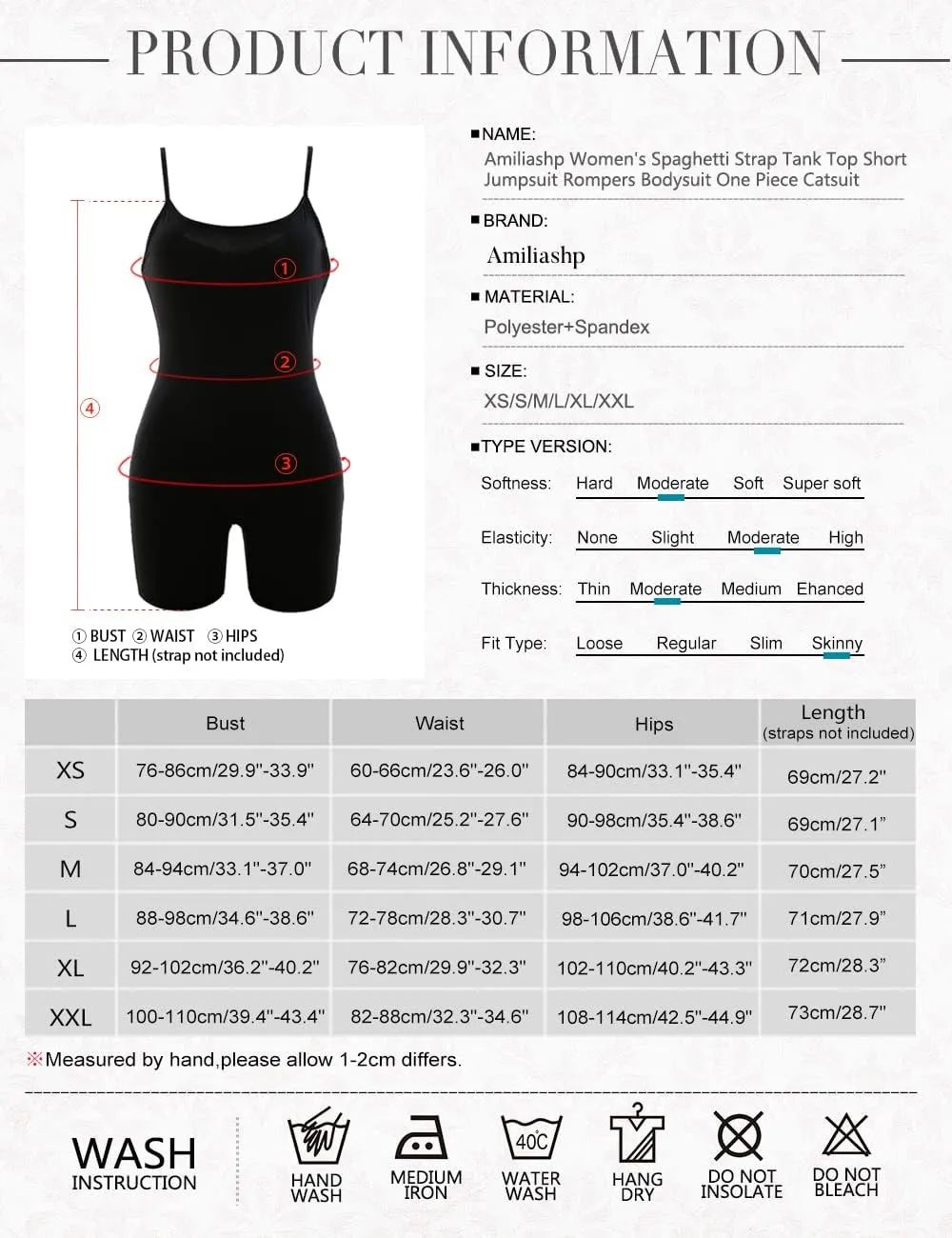 Amiliashp Women's Spaghetti Strap Tank Top Short Jumpsuit Rompers Bodysuit One Piece Catsuit