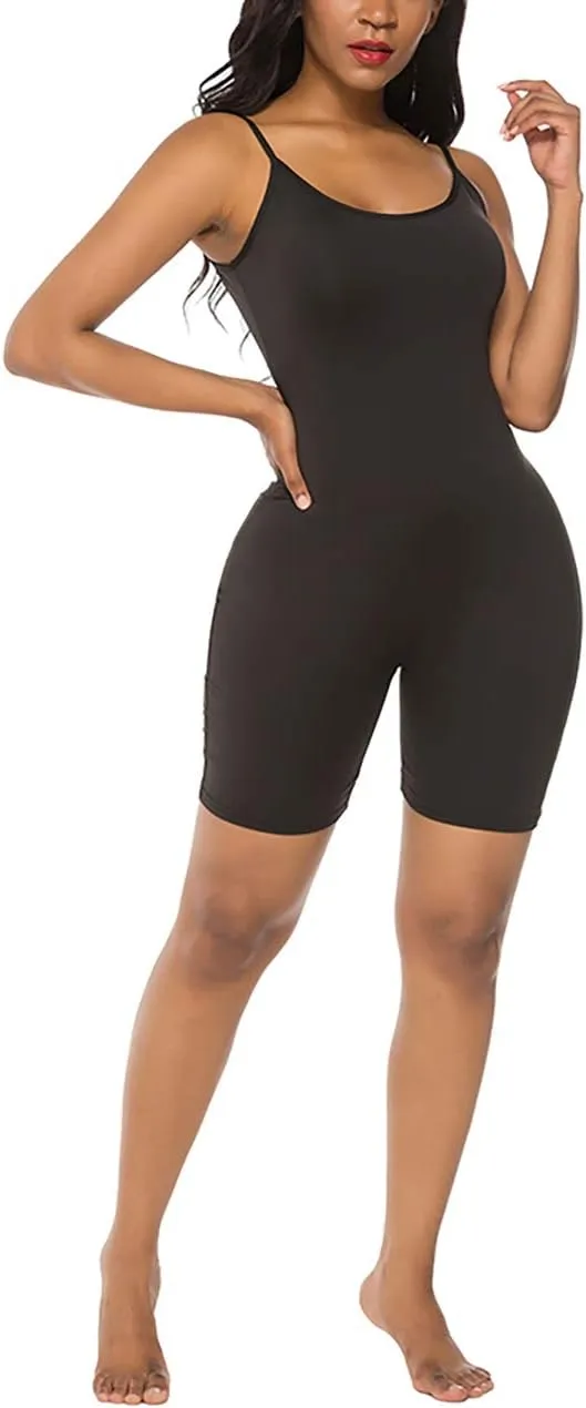 Amiliashp Women's Spaghetti Strap Tank Top Short Jumpsuit Rompers Bodysuit One Piece Catsuit