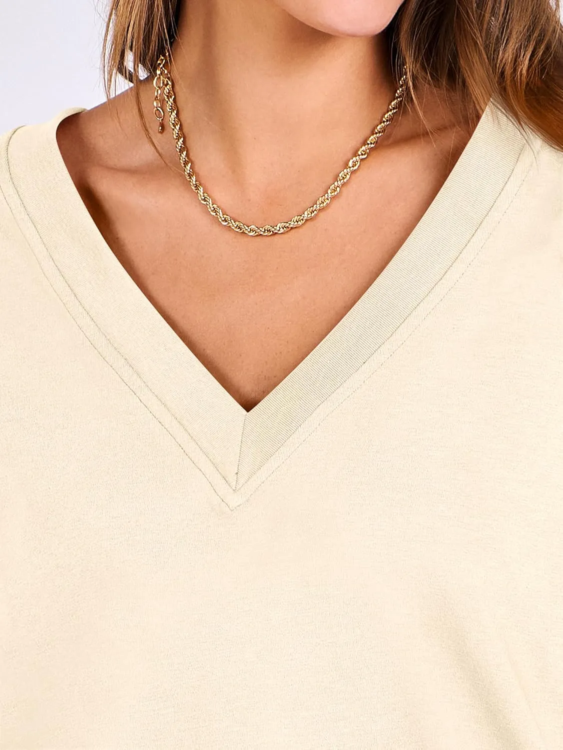 ANRABESS Women's Oversized T-Shirt Short Sleeve V Neck Loose Baggy Reversible Tops Casual Tee Shirts Summer Outfits 2025
