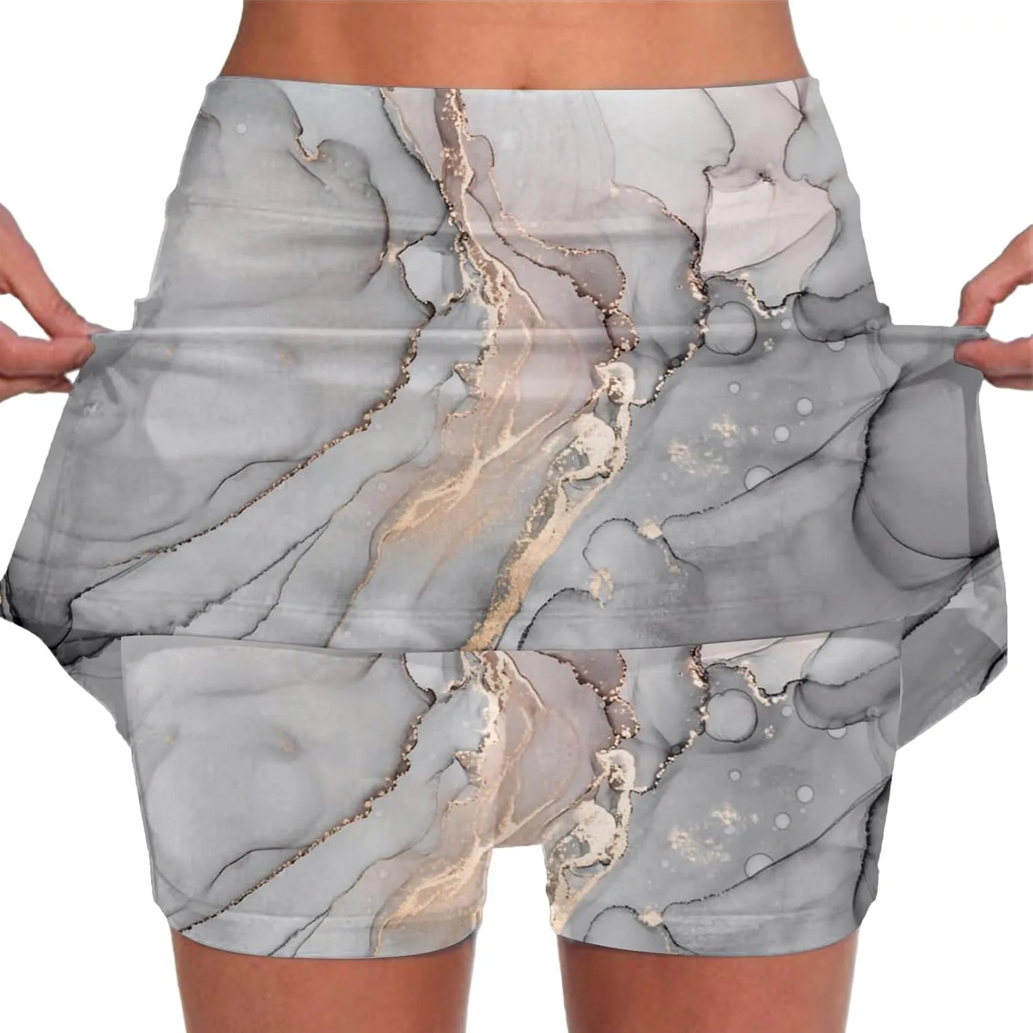 Athletic Skorts for Woman Elastic Cross Hight Waisted Tennis Yoga Shorts Skirts with Pockets Tummy Control Joggers