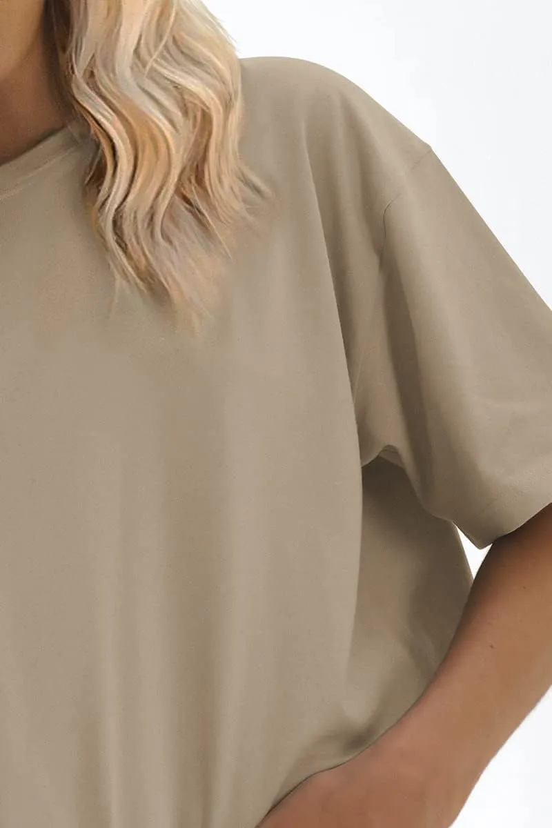 ATHMILE Womens Oversized T Shirts Loose Fit Crewneck Short Sleeve Tops Summer Casual Blouse 2025 Y2K Basic Tee Beach