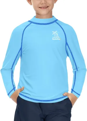 BesserBay Boys Sun Protection Long Sleeve Rash Guard Shirt UPF 50  Rashguard Swim Shir Surfing Shirt 4-14 Year