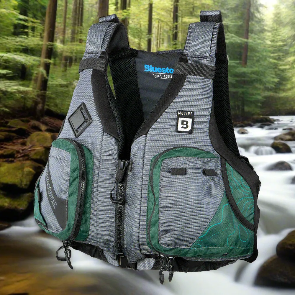 Bluestorm Motive Kayak Fishing Vest - Hunter Green - L/XL [BS-248-HNT-L/XL]