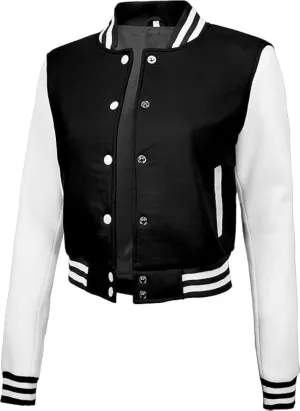 Bomber Varsity Jacket Women - Classic Letterman Jacket Woman in both Standard and Cropped Women Jacket Style