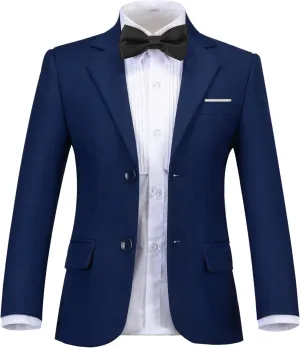 Boys' Blazer Jacket Slim Fit Single Breasted Kids Jacket for Boy Formal Sport Coat for Party Prom Wedding Size 2-20