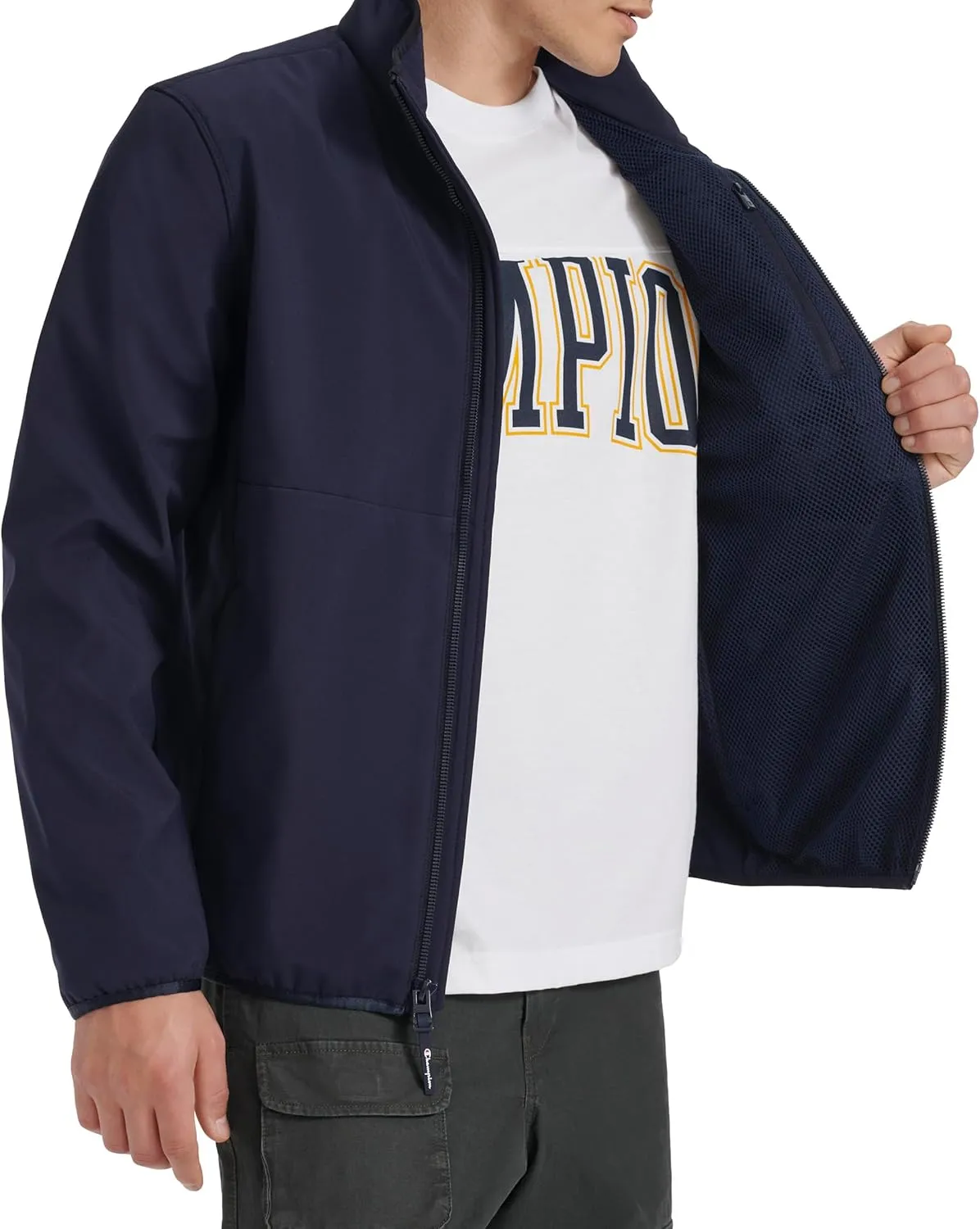 Champion Men's Lightweight Active Soft Shell Jacket with Stand Collar