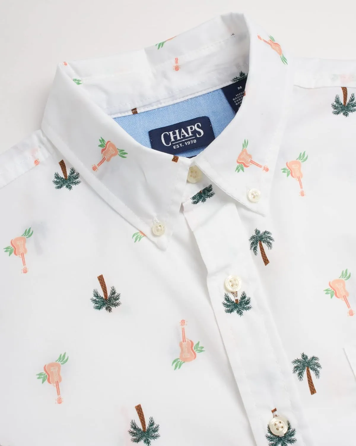 Chaps Men's Button-Down Shirt - Classic Woven Short Sleeve Formal Collared Shirt with Chest Pocket for Men (Sizes: S-XXL)