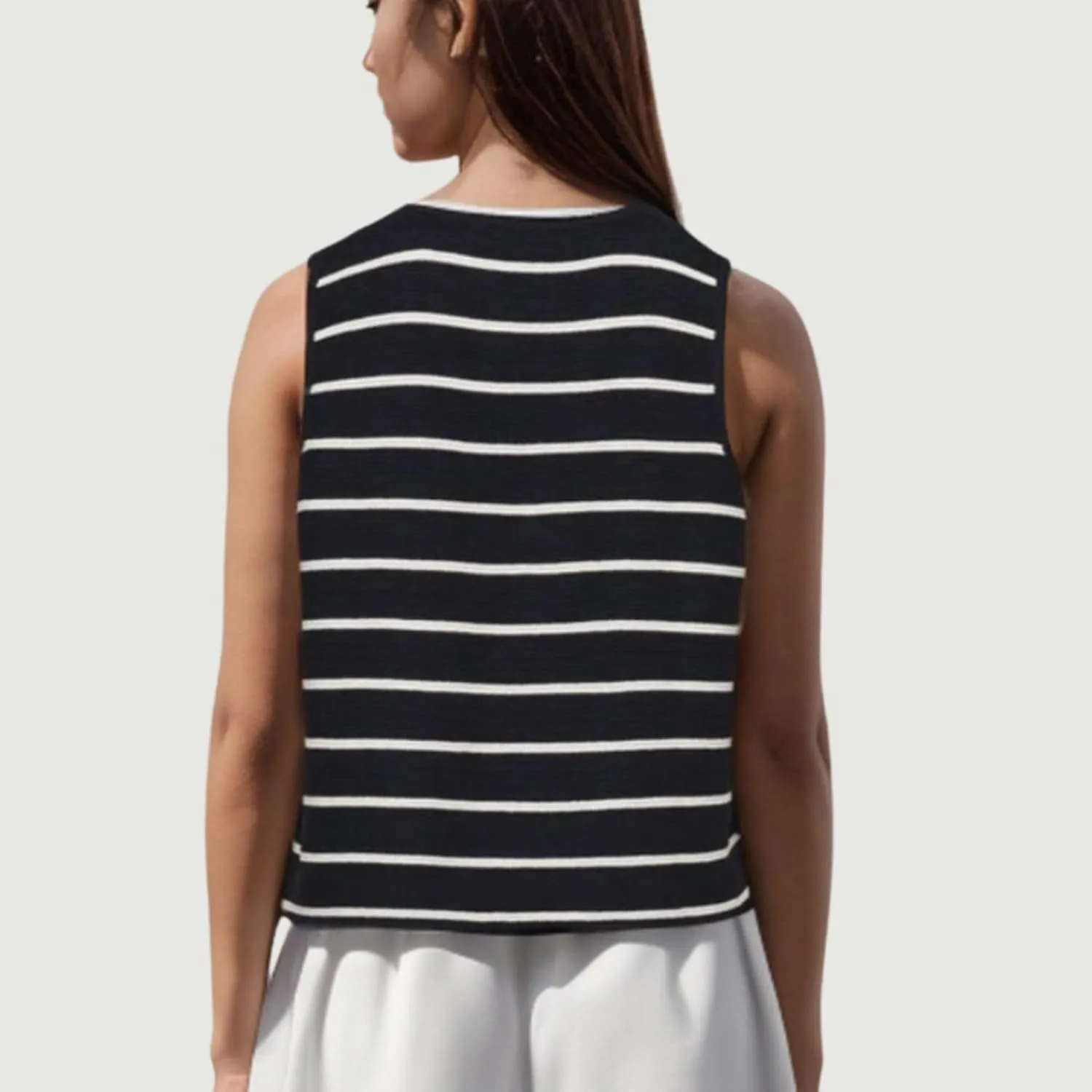 Chevara Womens Tie Front Knit Vest Top Sleeveless V Neck Cardigan Sweater Waistcoat