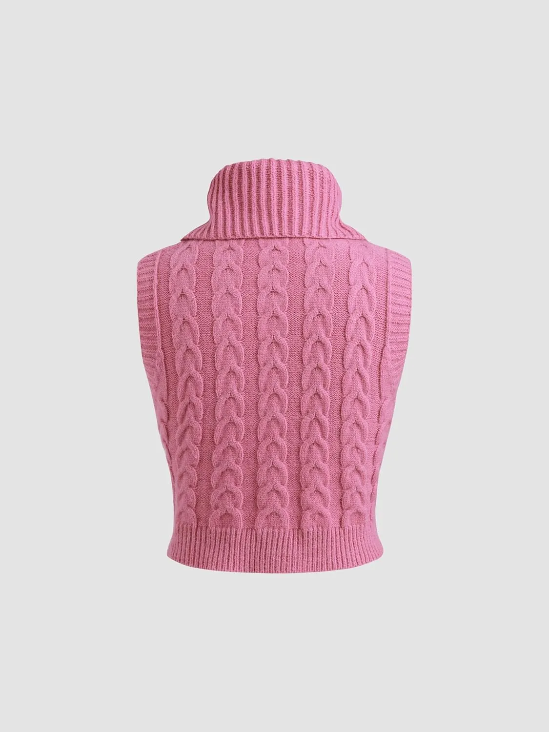 CIDER Womens Sleeveless Sweater Tops Turtle Necks Cable Knit Croped Vest Tank Top