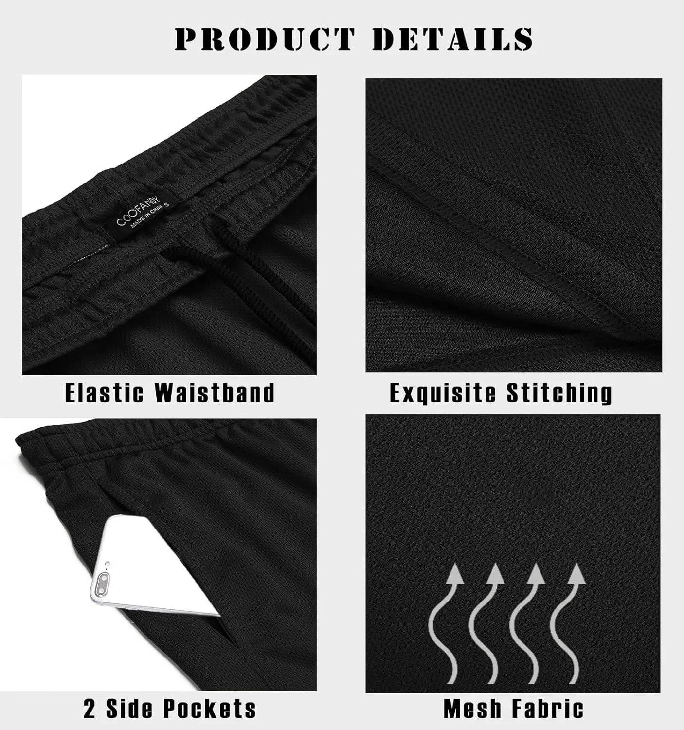 COOFANDY Men's 3 Pack Workout Gym Shorts Mesh Athletic Shorts Lightweight Bodybuilding Training Short Pants with Pockets