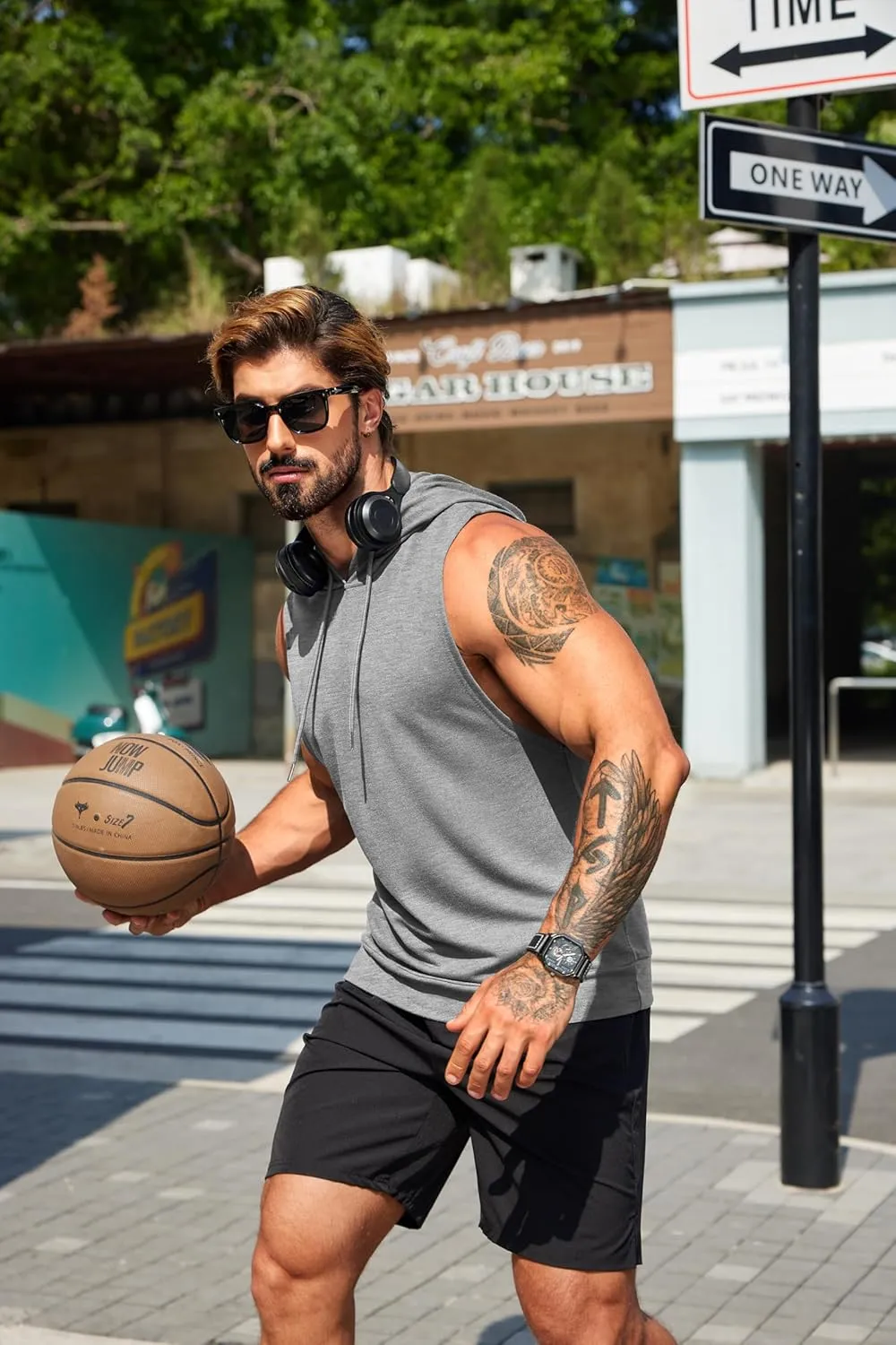 COOFANDY Sleeveless Hoodies for Men Workout Hooded Tank Tops Muscle Cut Off Shirts Bodybuilding Gym Shirt