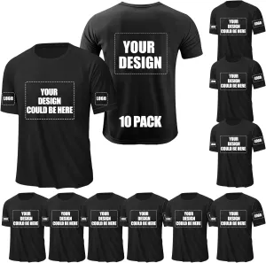 Custom Shirt for Men, Quick Dry Bird's-Eye Knit Polyester, Design Your Own Shirts, Customized T-Shirt Front & Back