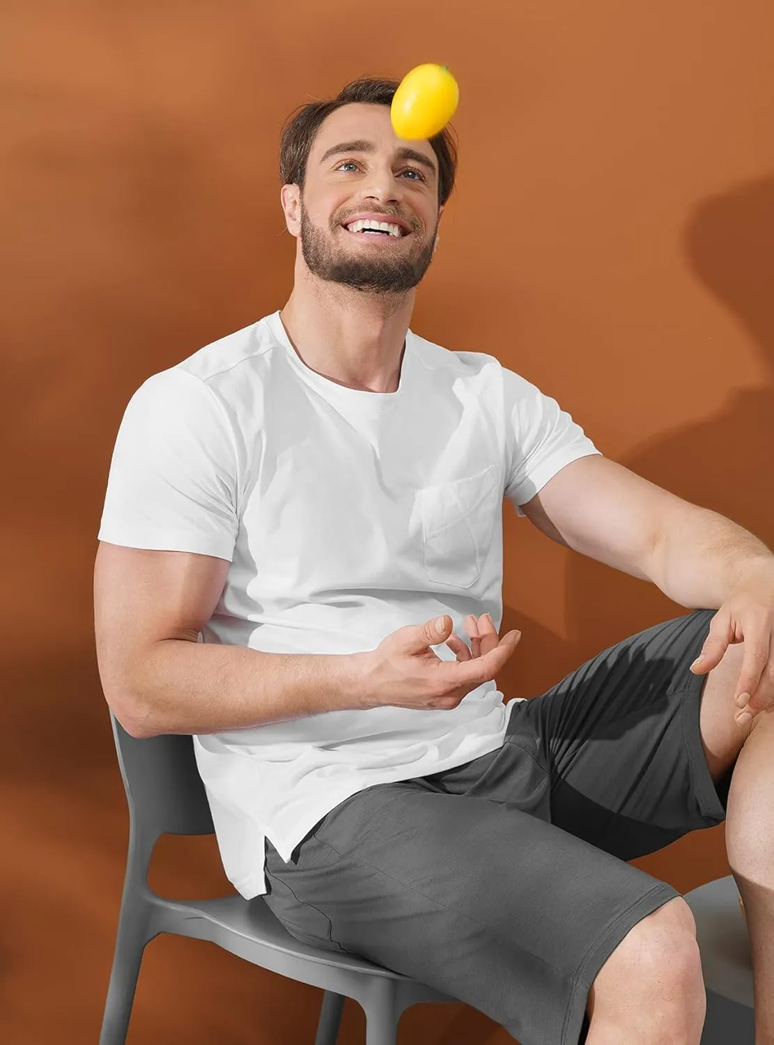 DAVID ARCHY Men's Undershirt with Pocket, Soft Cotton T-Shirt, Moistrue-Wicking Tee 2 Pack