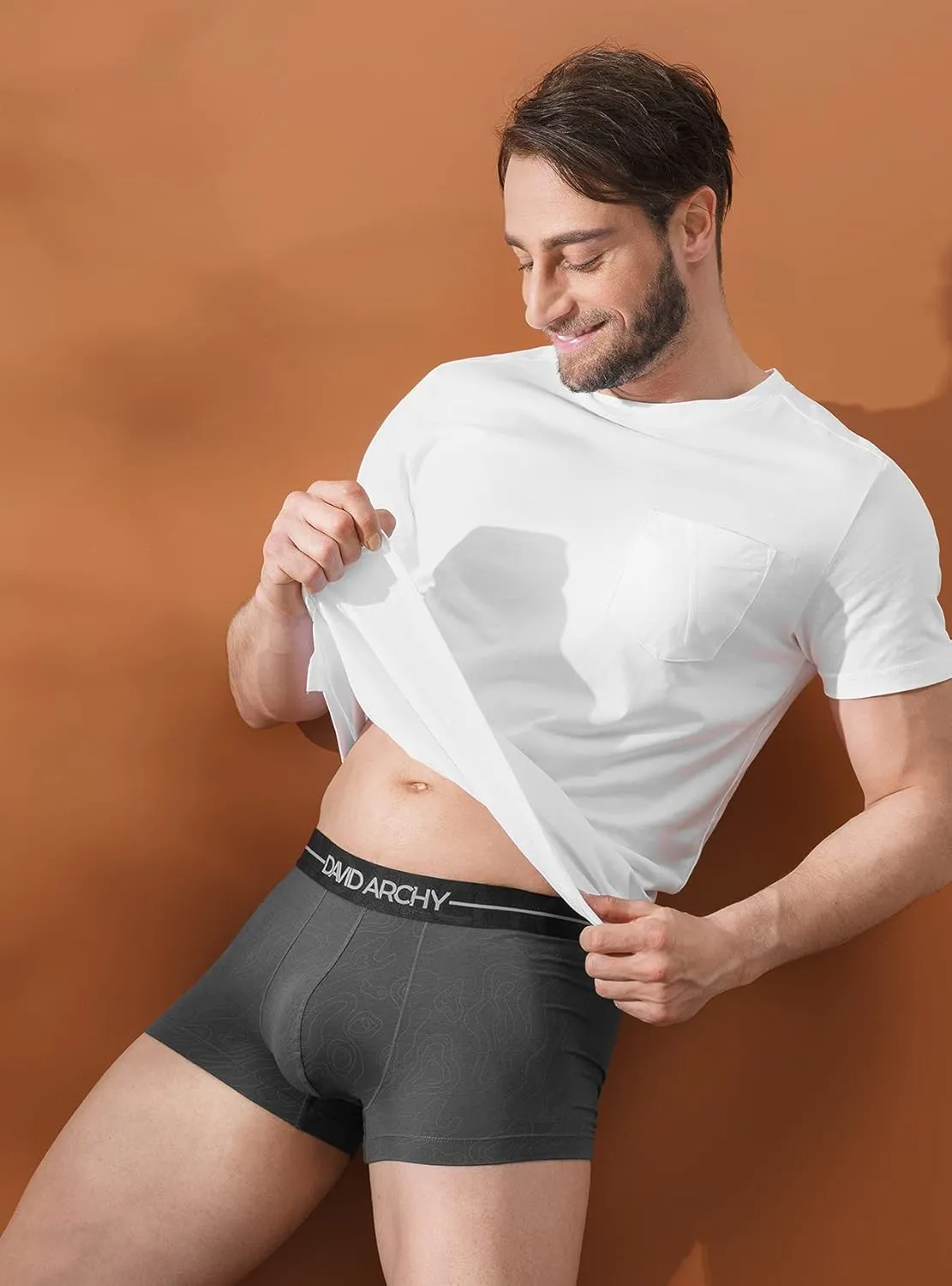 DAVID ARCHY Men's Undershirt with Pocket, Soft Cotton T-Shirt, Moistrue-Wicking Tee 2 Pack