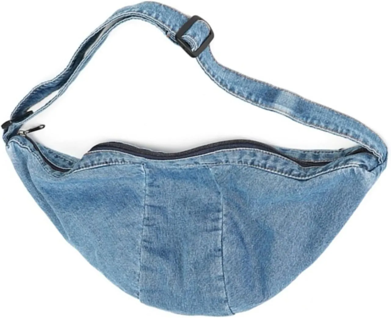 Denim Saddle Bag Crossbody : Fashionable Chest and Shoulder Bag for Women & Men 2024 Trendy (Light blue)