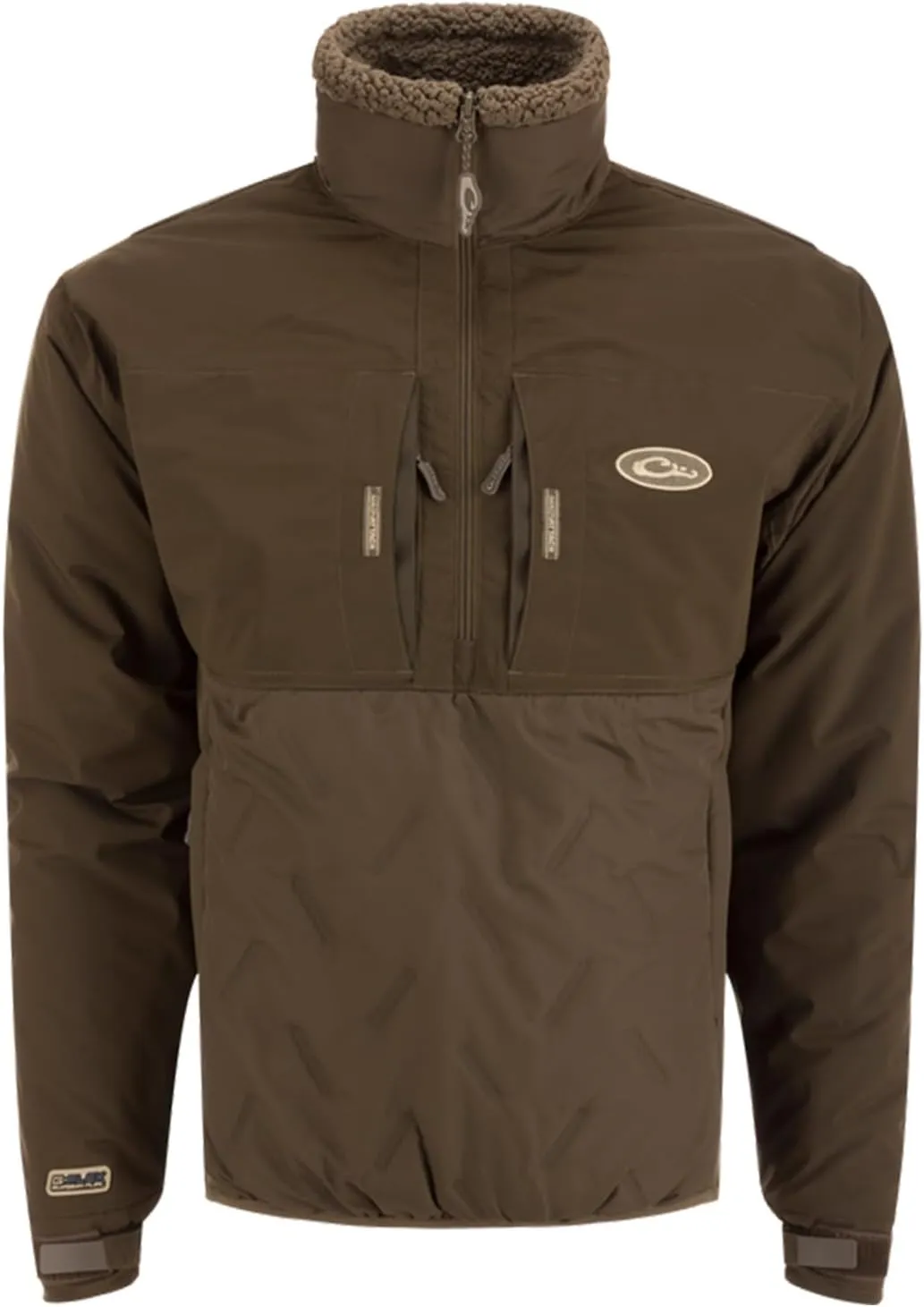 Drake Waterfowl Men's LST Guardian Flex Double Down 1/4 Zip Eqwader Insulated Waterproof Breathable Hunting Jacket