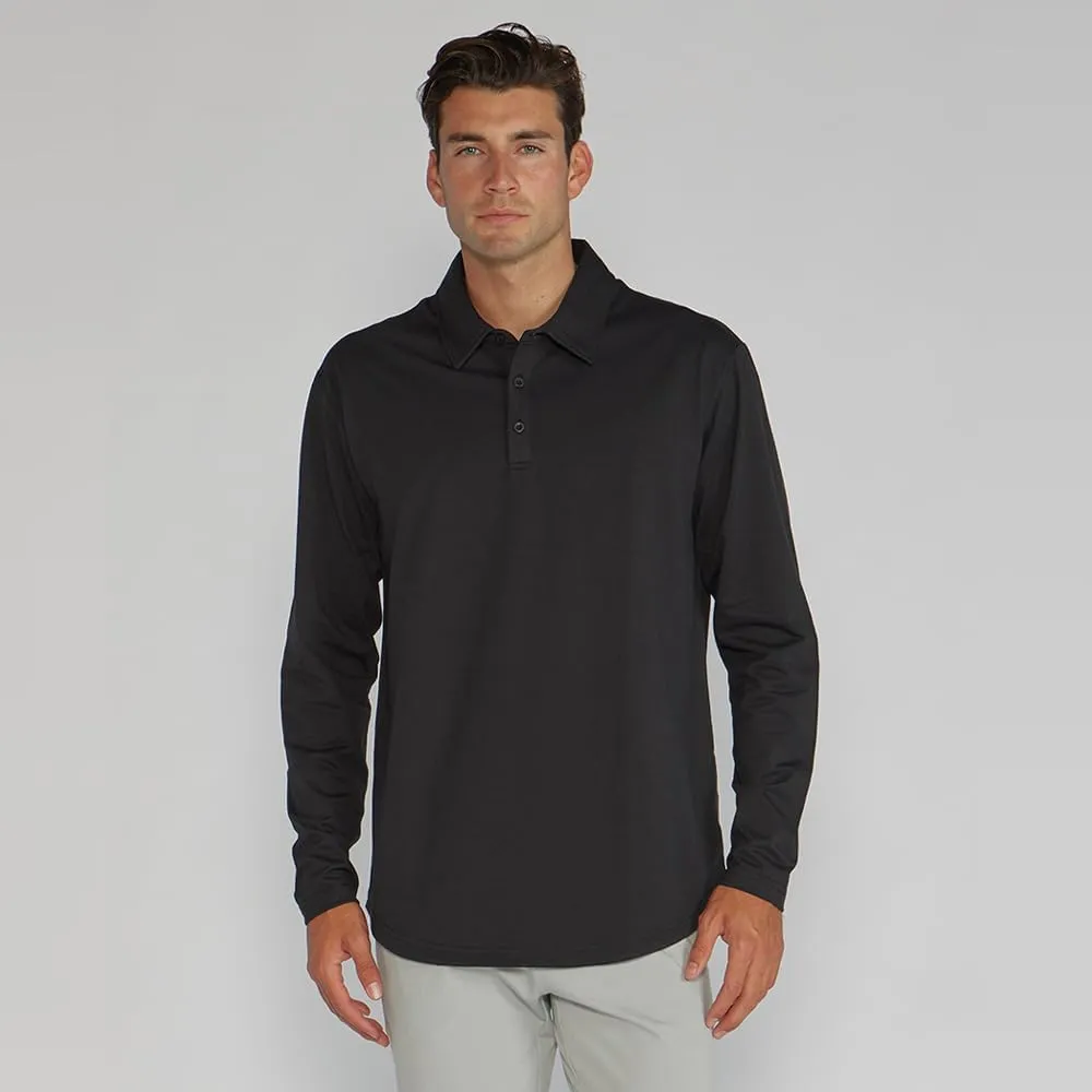 Drop-Cut Polo Long Sleeve Men's Shirt