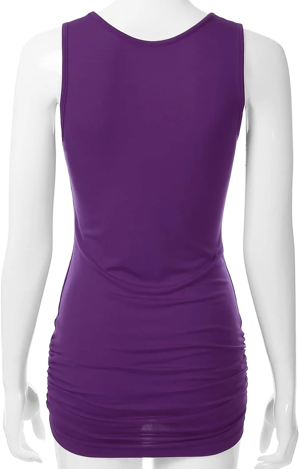 EIMIN Women's V-Neck Cami Sleeveless Stretch Comfy Shirring Tank Top (S-3XL)