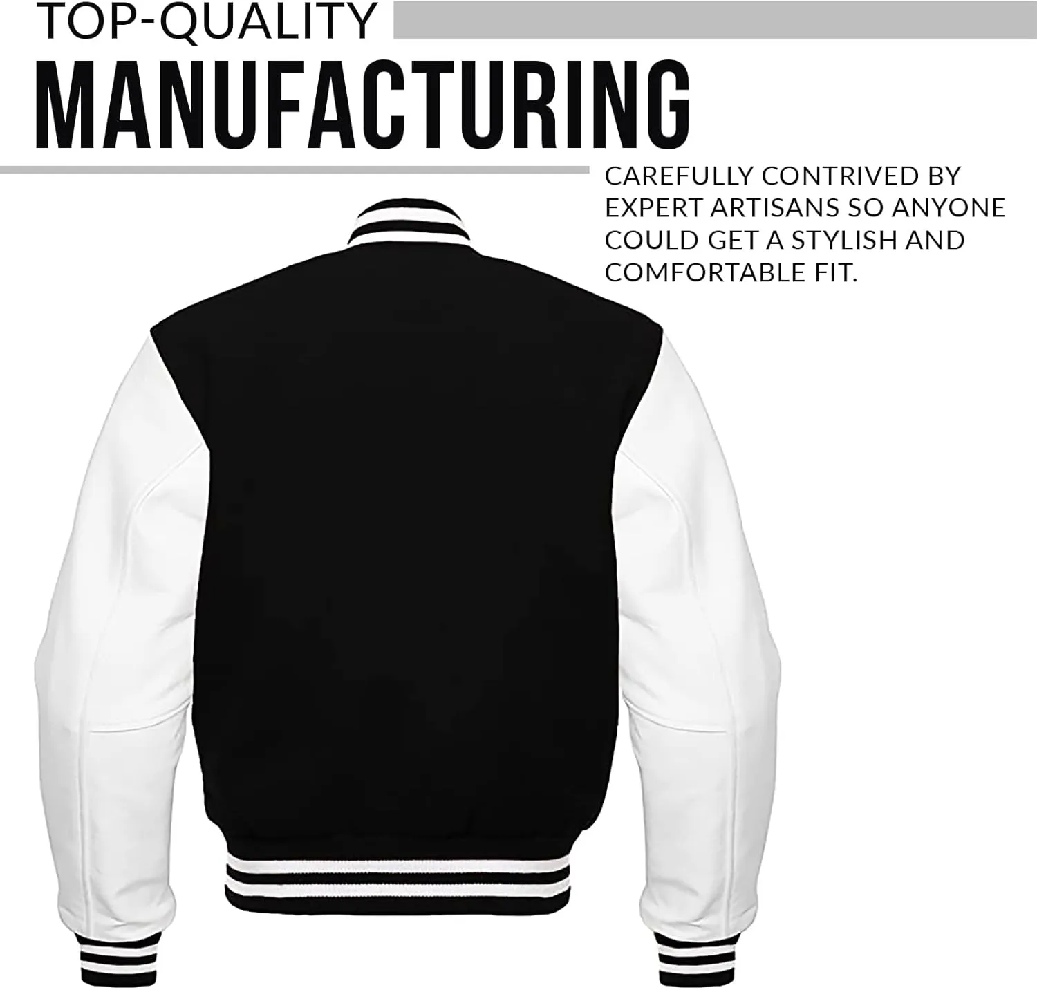 ESTEK Letterman Jackets Premium men's Varsity Jacket for School College Baseball Bomber Jacket with Genuine Leather Sleeves