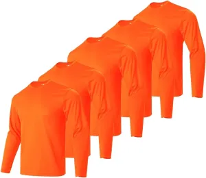 Facitisu Men Long Sleeve T Shirts Pack Quick Dry Athletic Running Activewear Workout Performance Tee Shirts