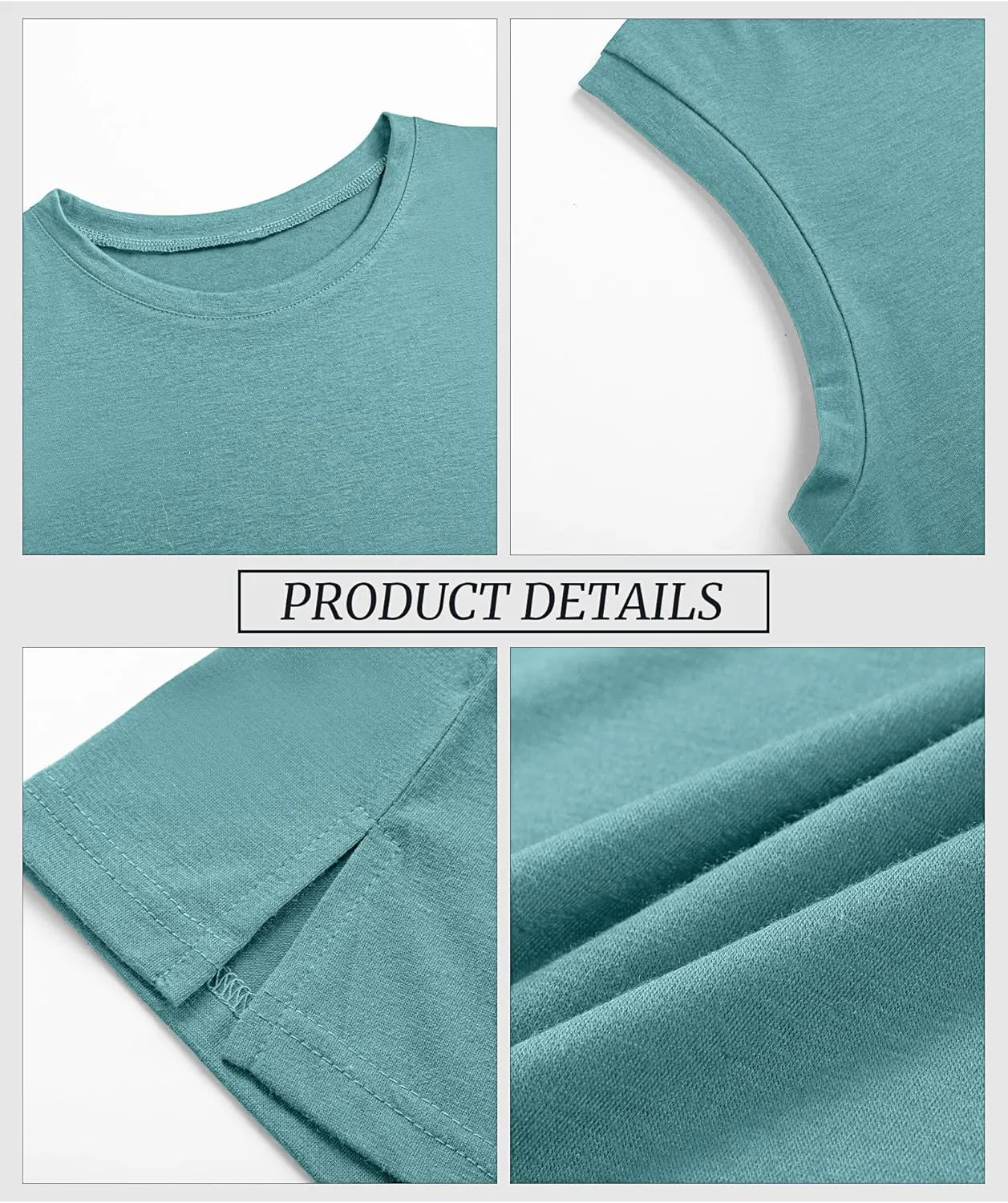 Ficerd 4 Pack Women's Sleeveless Tops, Casual Summer Loose Fit T Shirts Solid Color Tunic Tank Tops Ladies' Crew Neck Tee