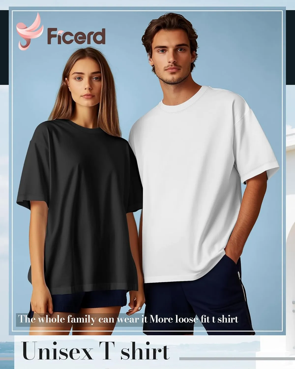 Ficerd 5 Pack Men's Big and Tall Shirts Short Sleeve Cotton Tee Summer Crew Neck Oversize Top Loose Fit Shirt Multipack