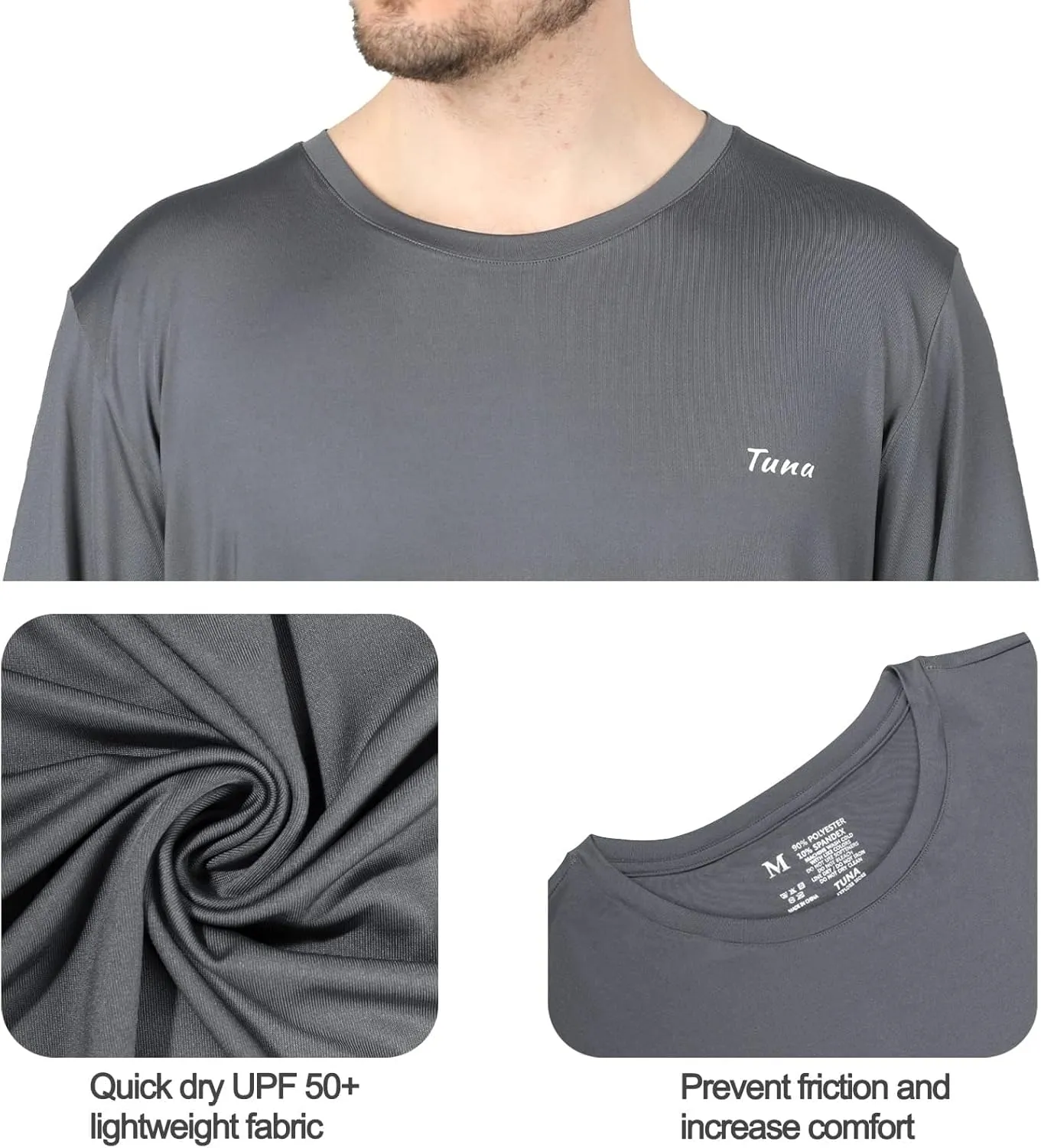 Fishing Shirts for Men Long Sleeve UPF 50  UV Sun Protection Quick Dry Rash Guard Hiking Running Walking Shirt