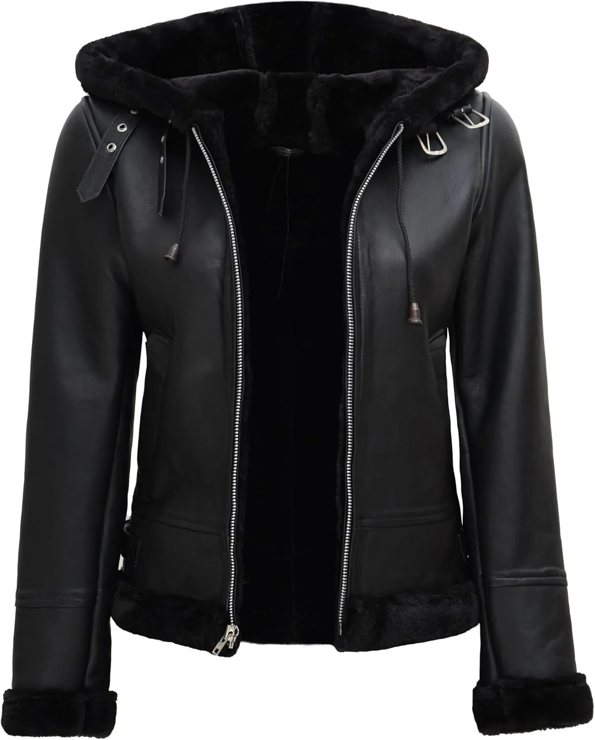fjackets Leather Sherpa Jackets For Womens - Real Lambskin Shearling Jacket Womens