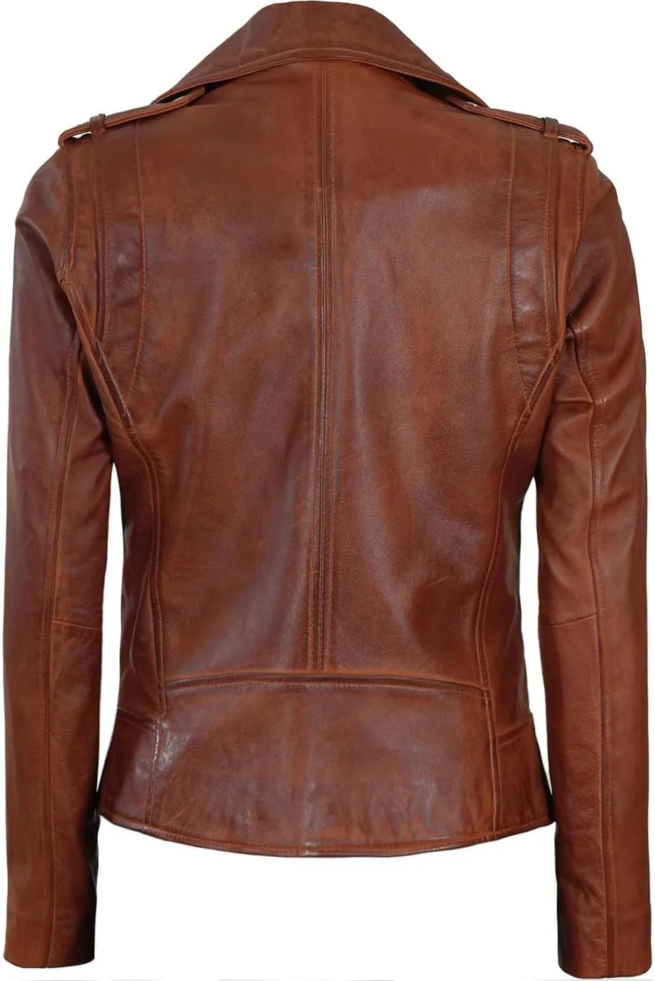 fjackets Moto Style Women's Real Leather Asymmetrical Jacket - Year-Round Statement Piece