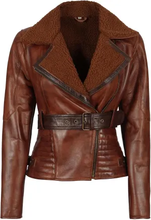 fjackets Womens Leather Jacket - Tomb Brown Real Leather Jackets For Women Disc | [1300437], 3XL
