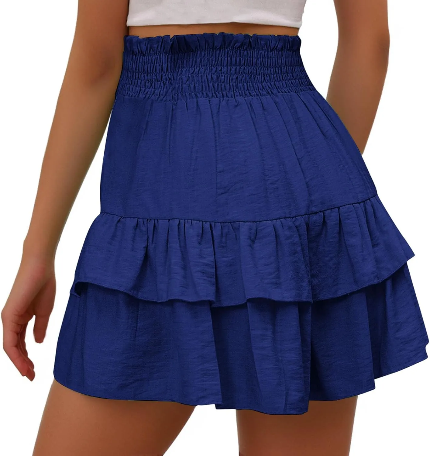 Flowy Shorts for Women 2025 High Waisted Ruffle Summer Casual Skorts Cute Pleated Beach Short Pants Swing Mini Skirts