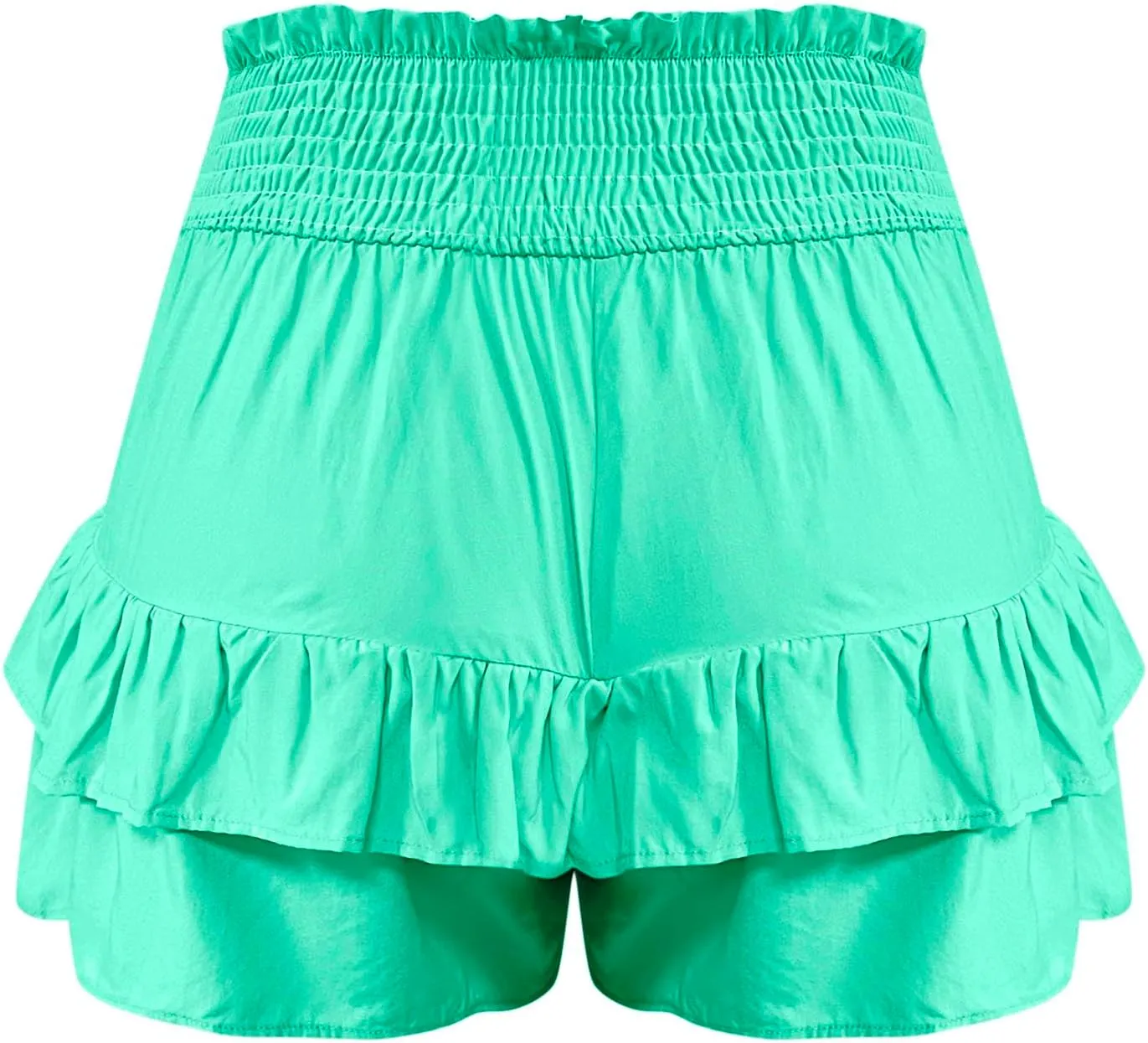 Flowy Shorts for Women Casual High Waisted Boho Floral Butterfly Beach Skorts Y2K Layered Ruffle Wrap Mini Short Pants