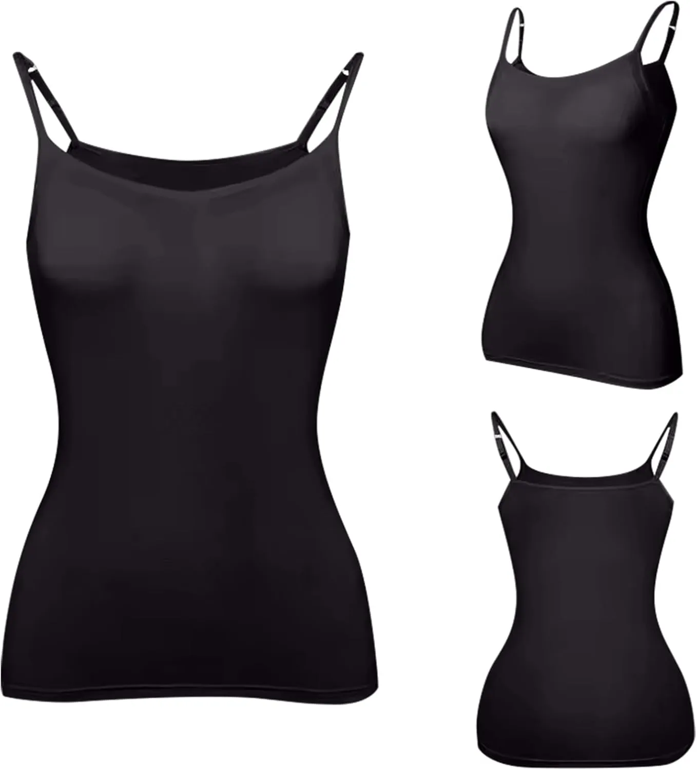 FQZWONG Womens Tank Tops with Built in Bra Adjustable Spaghetti Strap Camisole Plus Size Sleeveless Layer Padded Undershirts
