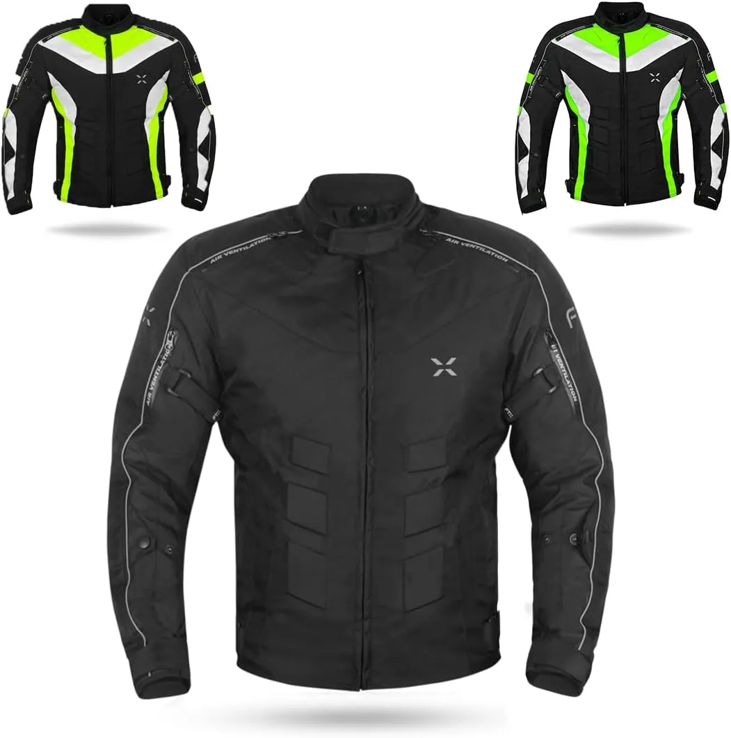FTX Motorcycle Jacket for Mens Dual Sports Motocross Racing Biker Riding CE Armored Waterproof All-Weather