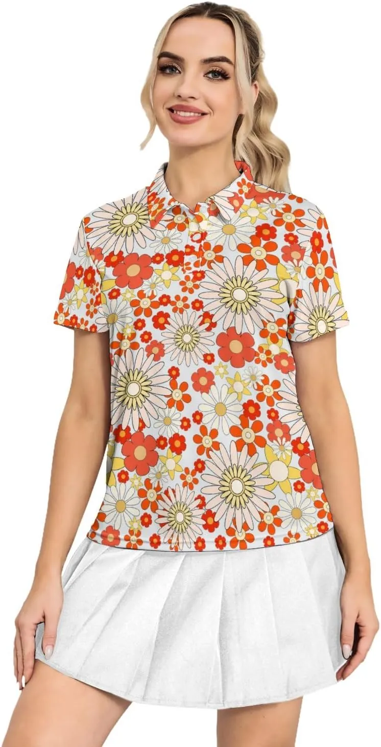 Funny Golf Polo Shirts for Women Quick Dry Short Sleeve Golf Shirt Moisture Wicking Golf Outfits for Women Golf Gifts