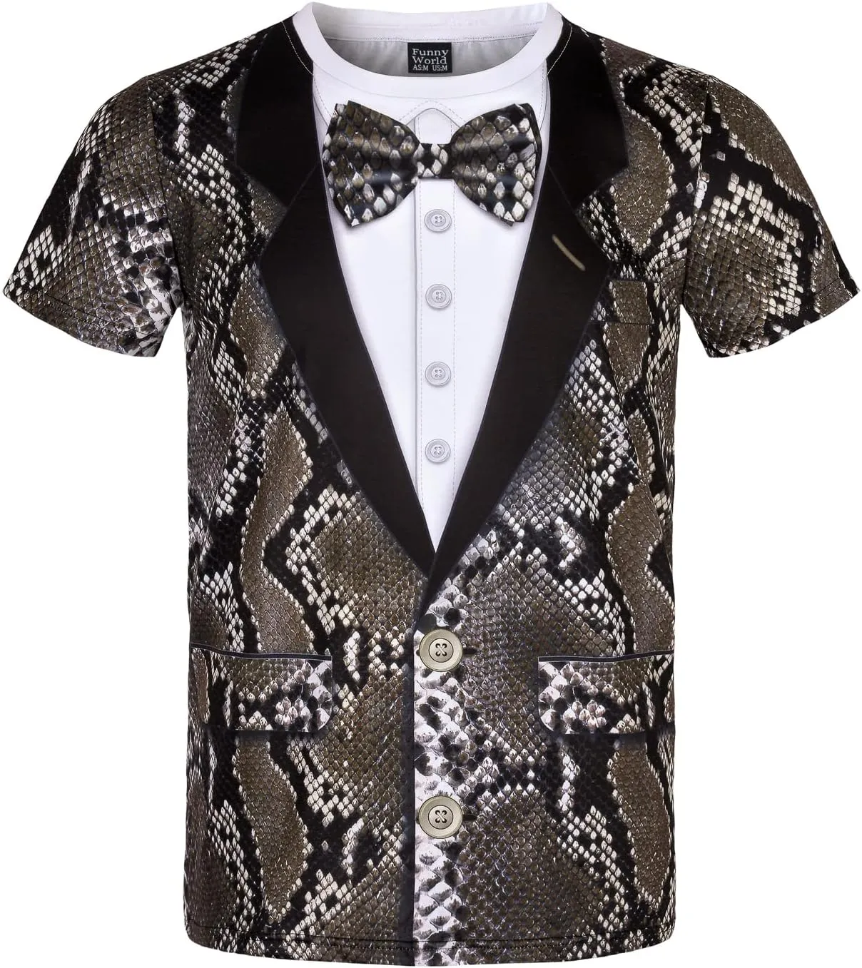 Funny World Men's Animal Print Tuxedo T-Shirts