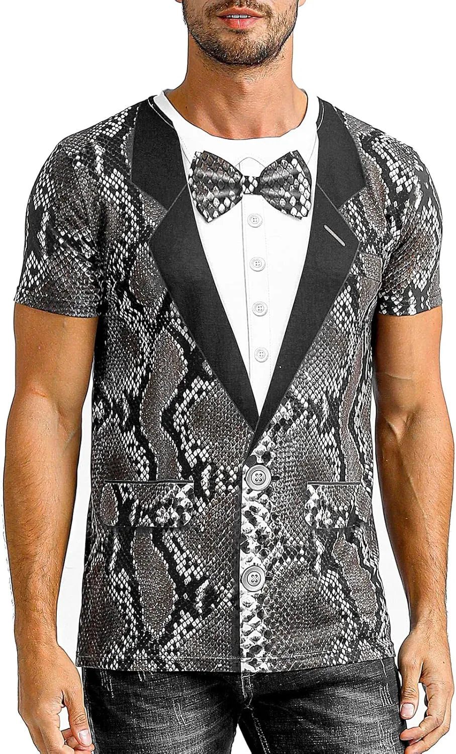 Funny World Men's Animal Print Tuxedo T-Shirts