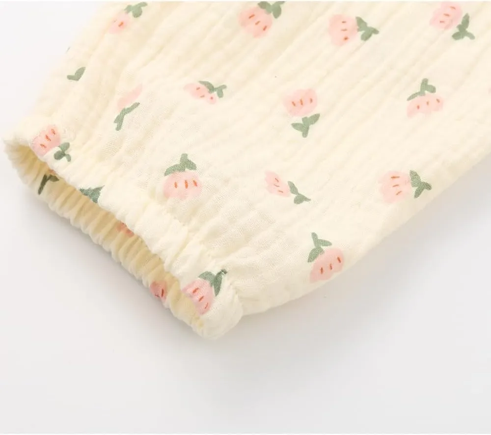 GFQLONG Toddler Baby Girls 3 Pack Elastic Waist Pants Soft Cotton Linen Harem Bloomers Summer Fall Long Pants