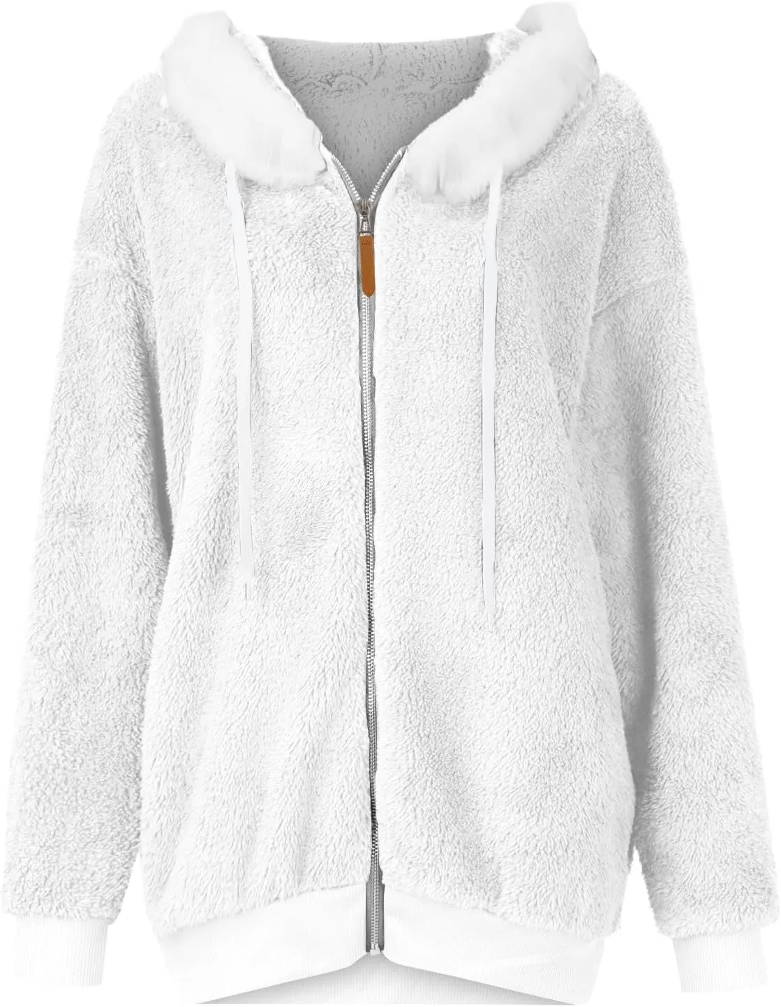 GOFULY Winter Coats For Women Oversized Sherpa Jackets Full Zip Fleece Cardigan Trendy Color Block Clothes With Pockets 2024